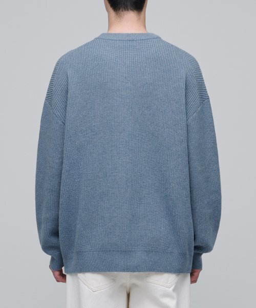 MUSINSA STANDARD（ムシンサスタンダード）の「オーバーサイズリブクルーネックニット[ヘッダースカイ]（ニット/セーター・メンズ・その他・SMALL/MEDIUM/LARGE/X-LARGE/XX-LARGE）」の4枚目の写真