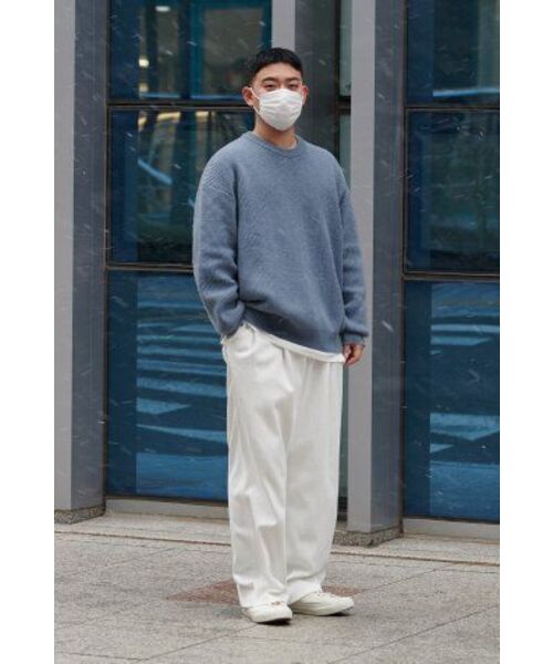 MUSINSA STANDARD（ムシンサスタンダード）の「オーバーサイズリブクルーネックニット[ヘッダースカイ]（ニット/セーター・メンズ・その他・SMALL/MEDIUM/LARGE/X-LARGE/XX-LARGE）」の9枚目の写真