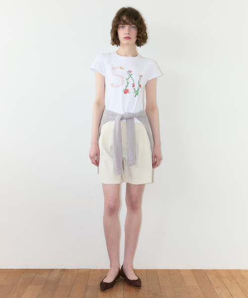 SINOON（シヌーン）の「SN Flower Puff T-Shirt (White)（Tシャツ/カットソー・レディース・ホワイト・SMALL/MEDIUM）」の2枚目の写真