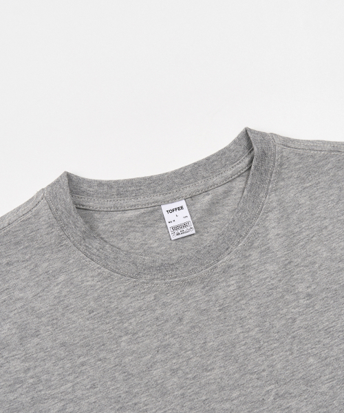 TOFFEE(トフィー)の「ベーシックハーフクロップTシャツ(メランジェグレー)(Tシャツ/カットソー・メンズ・その他・SMALL/MEDIUM/LARGE/X-LARGE)」の3枚目の写真