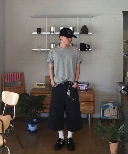 TOFFEE(トフィー)の「ベーシックハーフクロップTシャツ(メランジェグレー)(Tシャツ/カットソー・メンズ・その他・SMALL/MEDIUM/LARGE/X-LARGE)」の9枚目の写真