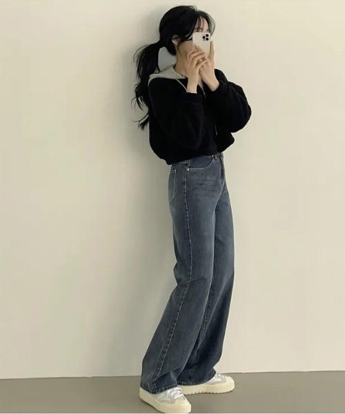 gossip！ロサンゼルス（ゴシップロサンゼルス）の「Y2K 【秋冬新作】  フードゆったりスウェットパーカー（パーカー・レディース・ブラック・M）」の6枚目の写真