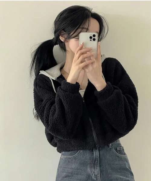 gossip！ロサンゼルス（ゴシップロサンゼルス）の「Y2K 【秋冬新作】  フードゆったりスウェットパーカー（パーカー・レディース・ブラック・M）」の3枚目の写真