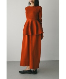 Diagram ワンピース　マキシ丈　長袖　Aライン フレア　オレンジ　38 Diagram ワンピース マキシ丈 長袖 Aライン フレア オレンジ 38