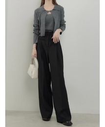 amel（エイメル）の「ポケットデザインタックパンツ / ブラック（スラックス）」