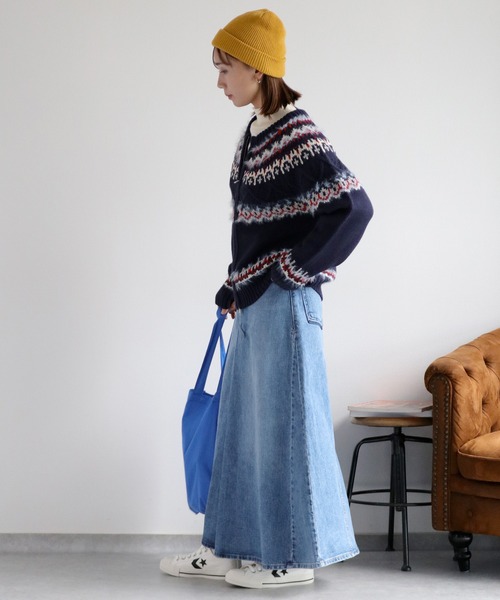 cepo（セポ）の「キュウシン柄ジップカーディガンJKT（カーディガン/ボレロ・レディース・ホワイト系/ネイビー系・M）」の21枚目の写真