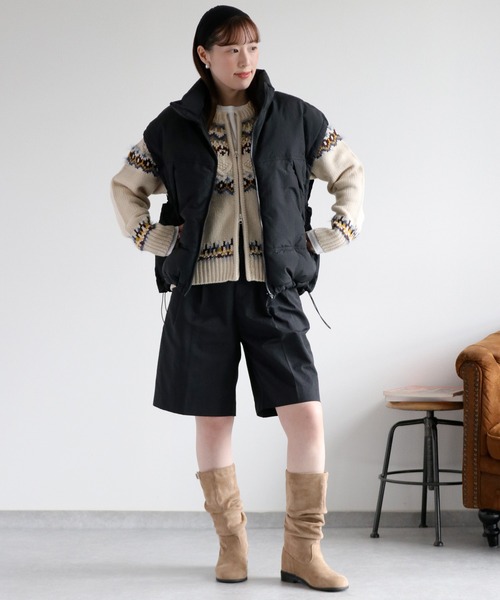 cepo（セポ）の「キュウシン柄ジップカーディガンJKT（カーディガン/ボレロ・レディース・ホワイト系/ネイビー系・M）」の6枚目の写真