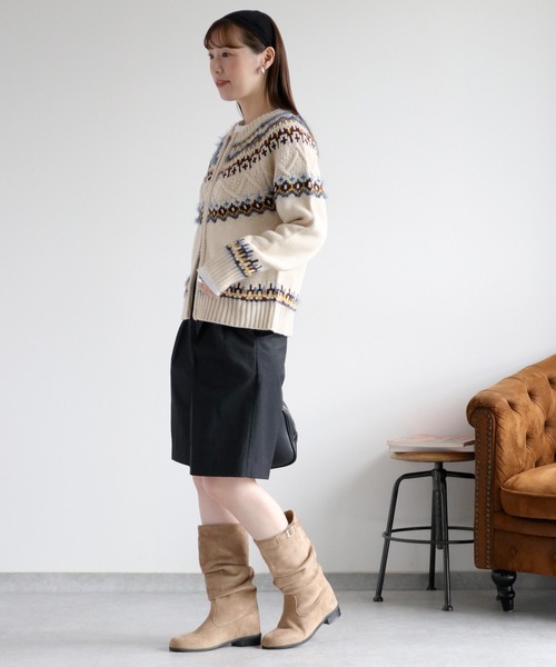 cepo（セポ）の「キュウシン柄ジップカーディガンJKT（カーディガン/ボレロ・レディース・ホワイト系/ネイビー系・M）」の10枚目の写真