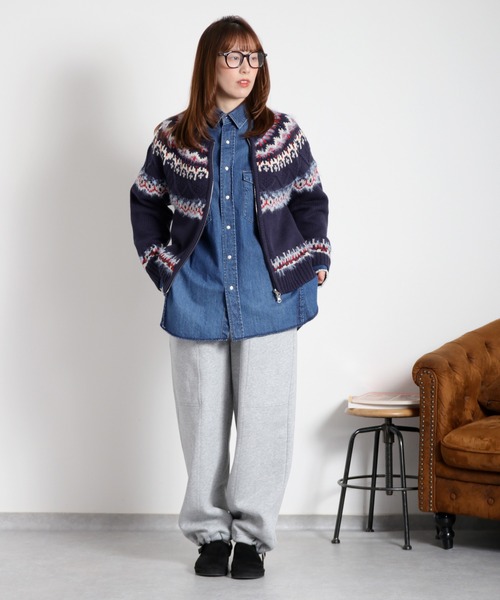 cepo（セポ）の「キュウシン柄ジップカーディガンJKT（カーディガン/ボレロ・レディース・ホワイト系/ネイビー系・M）」の18枚目の写真