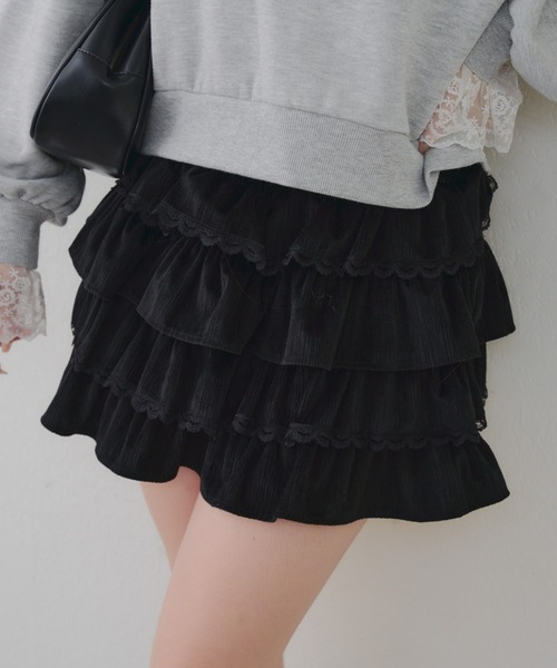 セール】レースフリルミニスカート（スカート）｜continuer de NICE
