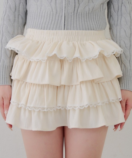 セール】レースフリルミニスカート（スカート）｜continuer de NICE