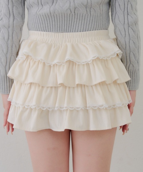 レースフリルミニスカート（スカート）｜continuer de NICE CLAUP