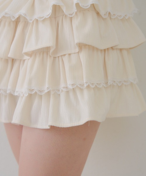 continuer de NICE CLAUP（コンティニューデナイスクラップ）の「レースフリルミニスカート（スカート・レディース・アイボリー/ブラック/オフホワイト・FREE）」の16枚目の写真