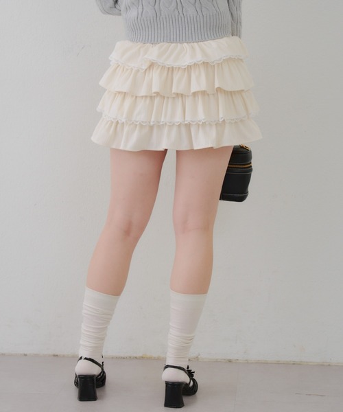 レースフリルミニスカート（スカート）｜continuer de NICE CLAUP