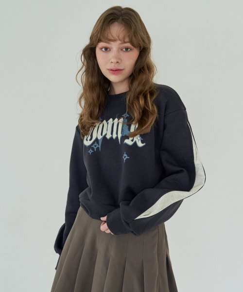 5OML(オーオーエムエル)の「ブロックコアスウェットシャツ(チャコール)(スウェット・レディース・チャコール・LARGE/MEDIUM)」の3枚目の写真