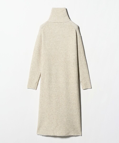 A DAY IN THE LIFE UNITED ARROWS(アデイインザライフユナイテッドアローズ)の「ハーフジップ ニットワンピース ‐ウォッシャブル‐<A DAY IN THE LIFE>(ワンピース・レディース・ナチュラル/ダークブラウン・FREE)」の4枚目の写真