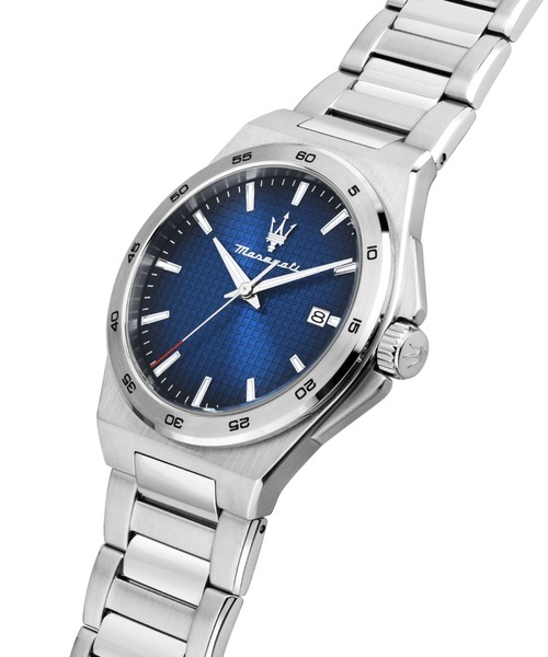 Maserati（マセラティ）の「「Maserati/マセラティ」ベロチタ スリム - 40mm シルバー ブレスレット（アナログ腕時計・メンズ・スカイブルー/シルバー×ブラック・40mm）」の6枚目の写真