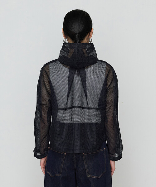 Gabardine K.T(ギャバジンケーティー)の「〔 +サイズ 〕 ラッセルメッシュダンボール シアーブルゾン(ブルゾン・レディース・ブルー/ネイビー・13号)」の17枚目の写真