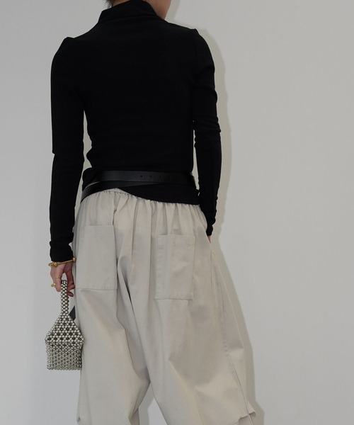 chuclla（チュクラ）の「スタンドヘンリーネックトップス chw25a143（Tシャツ/カットソー・レディース・ホワイト/ブラック・FREE）」の6枚目の写真