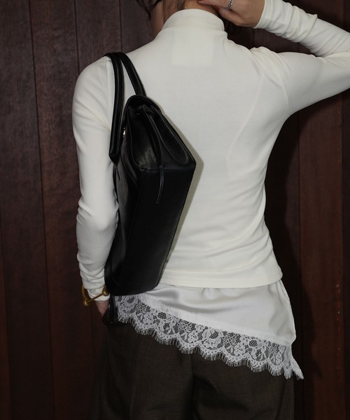 chuclla（チュクラ）の「スタンドヘンリーネックトップス chw25a143（Tシャツ/カットソー・レディース・ホワイト/ブラック・FREE）」の16枚目の写真