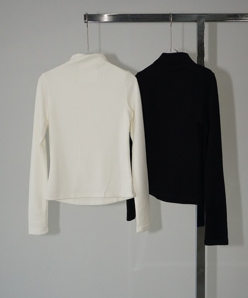 chuclla（チュクラ）の「スタンドヘンリーネックトップス chw25a143（Tシャツ/カットソー・レディース・ホワイト/ブラック・FREE）」の18枚目の写真