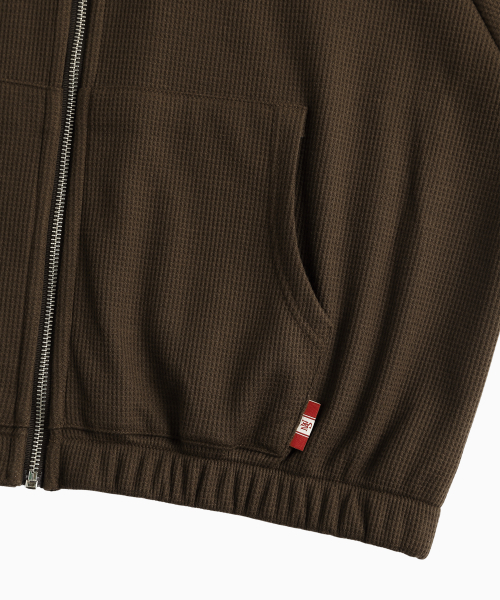 MENASOO（ミナス）の「Waffle Mink Daily Hooded Zip Up_Brown（パーカー・レディース・ブラウン・F）」の2枚目の写真