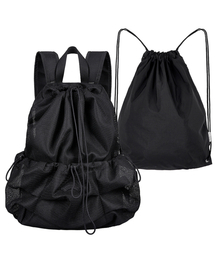 Mesh Pocket Double Backpack (Black)