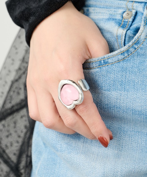 OtroAccesorio（オトロアクセソリオ）の「【OtroAccesorio】wavy heart RING（リング・レディース・グリーン/ピンク/ブルー/クリア・FREE）」の16枚目の写真