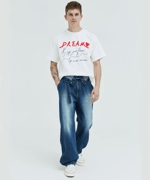 SSIN AND LEE(シンアンドリー)の「ワイドベルト付きデタッチャブルダブルジーンズ(デニムパンツ・メンズ・その他・X-LARGE)」の2枚目の写真