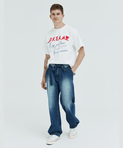 SSIN AND LEE(シンアンドリー)の「ワイドベルト付きデタッチャブルダブルジーンズ(デニムパンツ・メンズ・その他・X-LARGE)」の3枚目の写真