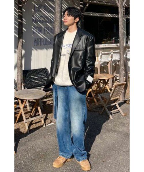 SSIN AND LEE(シンアンドリー)の「ワイドベルト付きデタッチャブルダブルジーンズ(デニムパンツ・メンズ・その他・X-LARGE)」の11枚目の写真