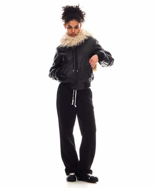 BEEDEN(ビーデン)の「OVER HOODED FAUX LEATHER MA-1(MA-1・レディース・ブラック・FREE)」の8枚目の写真