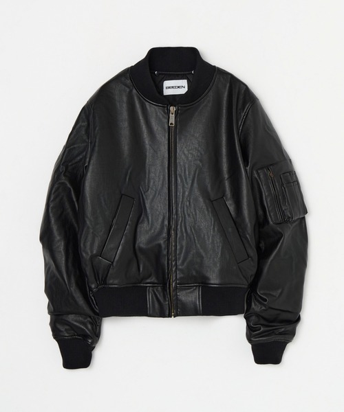BEEDEN(ビーデン)の「OVER HOODED FAUX LEATHER MA-1(MA-1・レディース・ブラック・FREE)」の11枚目の写真
