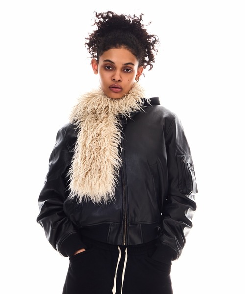BEEDEN(ビーデン)の「OVER HOODED FAUX LEATHER MA-1(MA-1・レディース・ブラック・FREE)」の18枚目の写真