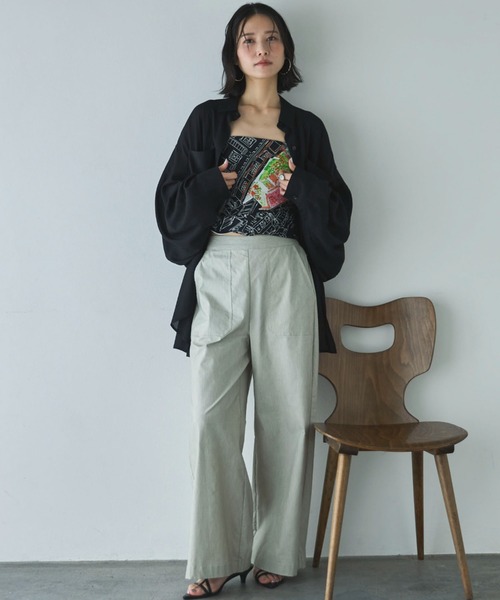 Doux archives(ドゥアルシーヴ)の「ストレッチリネンベイカーパンツ(その他パンツ・レディース・グリーン系その他/イエロー/サックスブルー・MEDIUM/LARGE)」の11枚目の写真