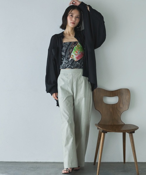 Doux archives(ドゥアルシーヴ)の「ストレッチリネンベイカーパンツ(その他パンツ・レディース・グリーン系その他/イエロー/サックスブルー・MEDIUM/LARGE)」の10枚目の写真