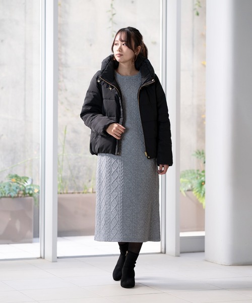 STRAWBERRY-FIELDS（ストロベリーフィールズ）の「ピーチスキンダウンジャケット（ダウンジャケット/コート・レディース・ブラック/ブラウン/グレイッシュベージュ・2）」の14枚目の写真