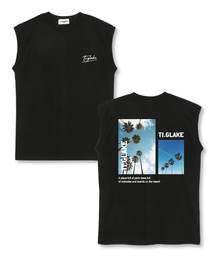 ファムツリーフル オーバーサイズ ノースリーブTシャツ ブラック