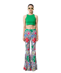 Basic High Neck Crop Top Green