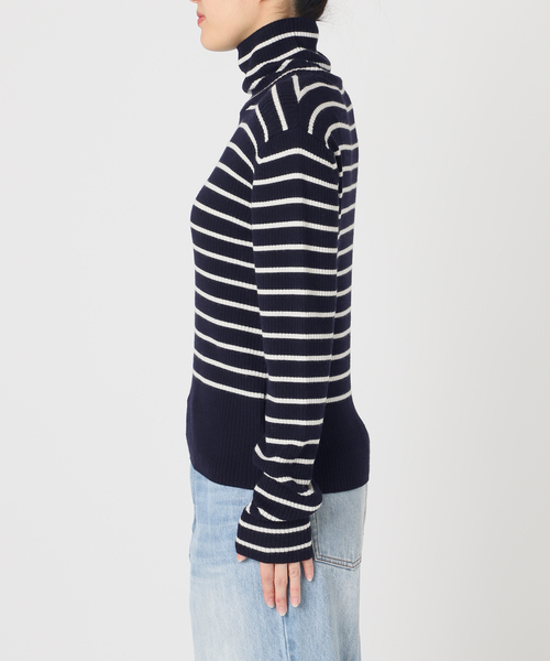 plage(プラージュ)の「cashwool border turtle ニット(ニット/セーター・レディース・ネイビー/ベージュ・FREE)」の21枚目の写真