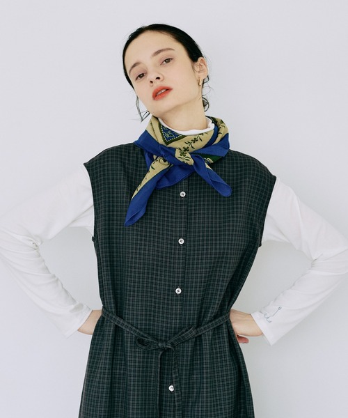 LA MARINE FRANCAISE（マリン フランセーズ）の「チェックスタンドネックジャンスカ（ワンピース・レディース・チェック・FREE）」の6枚目の写真