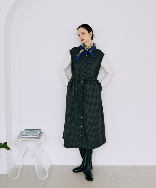 LA MARINE FRANCAISE（マリン フランセーズ）の「チェックスタンドネックジャンスカ（ワンピース・レディース・チェック・FREE）」の3枚目の写真