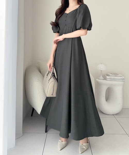 mily bilet(ミウィビレット)の「【mily bilet】大人可愛いパフスリーブが印象的。オフショル2wayパフスリーブリネンライクワンピース (ロング丈)(ワンピース・レディース・モカ/チャコールグレー/アイボリー・LARGE/MEDIUM/SMALL/X-LARGE)」の15枚目の写真
