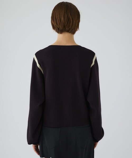 RIM.ARK(リムアーク)の「【RIM.ARK/リムアーク】Line compact knit CD/ラインコンパクトニットカーディガン(カーディガン/ボレロ・レディース・ホワイト/ブラック・FREE)」の22枚目の写真