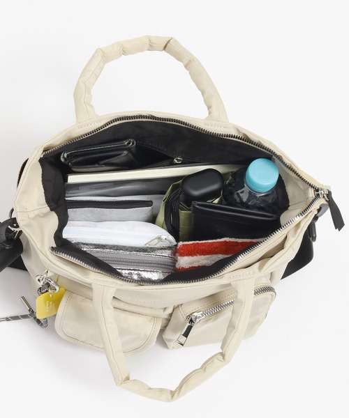 LEPSIM（レプシィム）の「【500mlペットボトルも入る】撥水11ポケットトート　634223（トートバッグ・レディース・アイボリー/ブラック・ONE SIZE）」の5枚目の写真