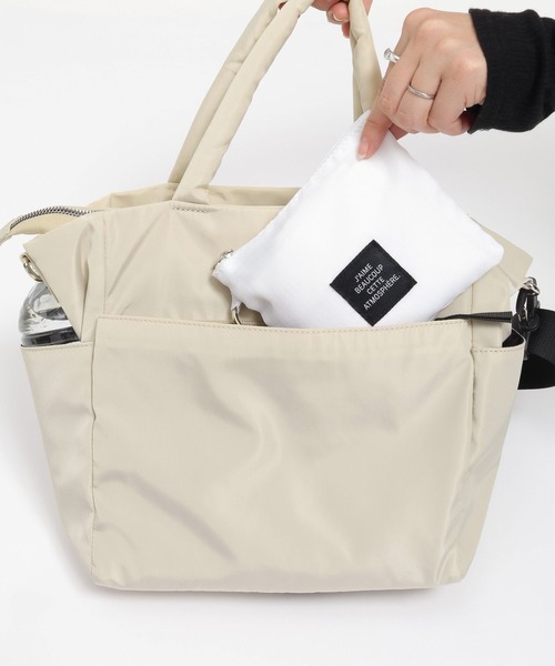 LEPSIM（レプシィム）の「【500mlペットボトルも入る】撥水11ポケットトート　634223（トートバッグ・レディース・アイボリー/ブラック・ONE SIZE）」の7枚目の写真