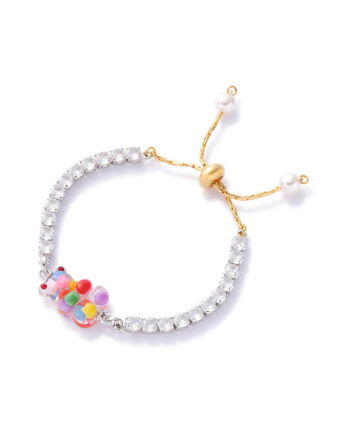 L.H.P（エルエイチピー）の「MIKSHIMAI/ミクシマイ/SIGNATURE BEAR BRACELET（ブレスレット・メンズ・その他24/ホワイト/ゴールド・F）」の2枚目の写真