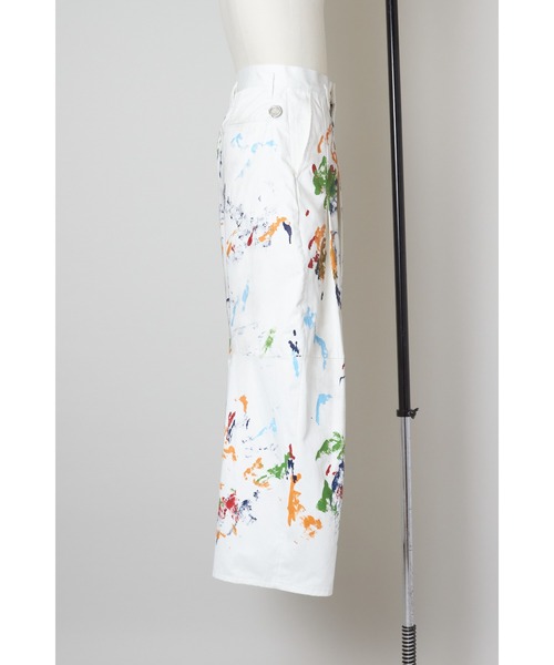 SHINYAKOZUKA（シンヤコヅカ）の「Hi, BAGGY WITH HAND PAINTING（チノパンツ・メンズ・ベージュ/ブラック・LARGE/XX-SMALL）」の4枚目の写真