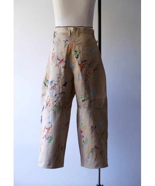 SHINYAKOZUKA（シンヤコヅカ）の「Hi, BAGGY WITH HAND PAINTING（チノパンツ・メンズ・ベージュ/ブラック・LARGE/XX-SMALL）」の7枚目の写真