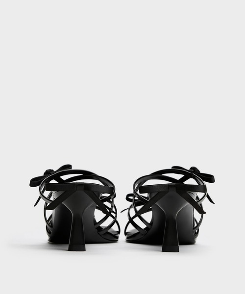 Kelis ケリス ローズボウ ストラッピーヒールミュール（サンダル